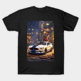 Technician American Muscle Car White and Navy T-Shirt